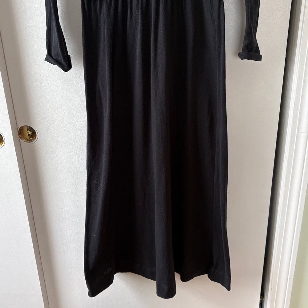 Free People Beach Black Cotton Linen Midi Dress S - Picture 6 of 11